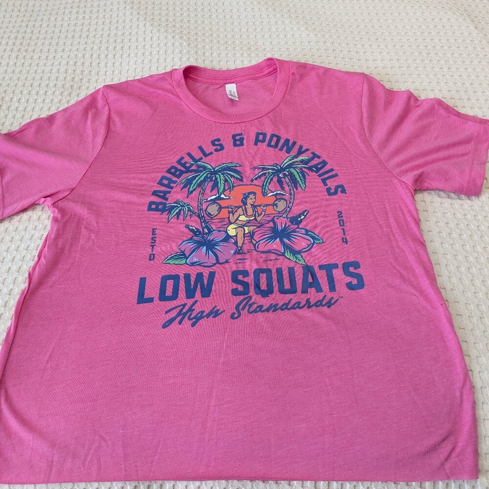 Barbells And Ponytails Crop S/S "Beach" Tee T-Shirt M NEW
